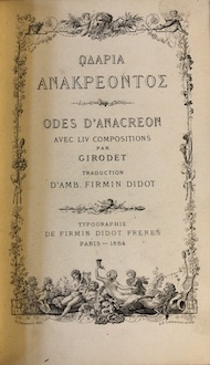 Odaria Anakreontos/ Odes d’Anacreon